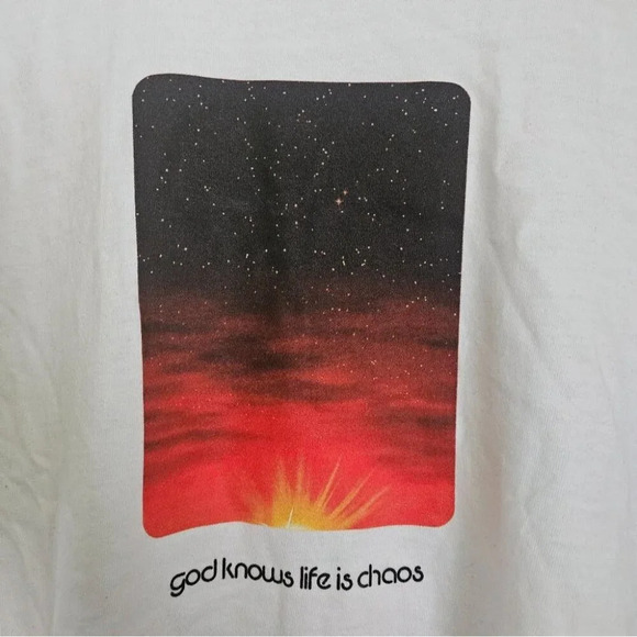 The Weeknd X'O Dawn  FM God Knows Life is Chaos T-Shirt - Picture 3 of 5